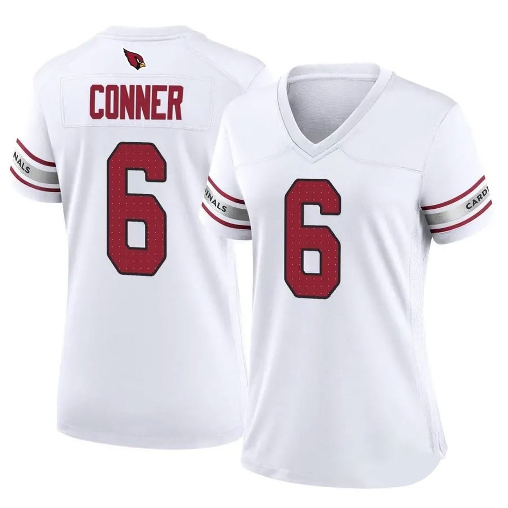 Women's Arizona Cardinals #6 James Conner White 2023 F.U.S.E. Vapor Untouchable Limited Stitched Football Jersey