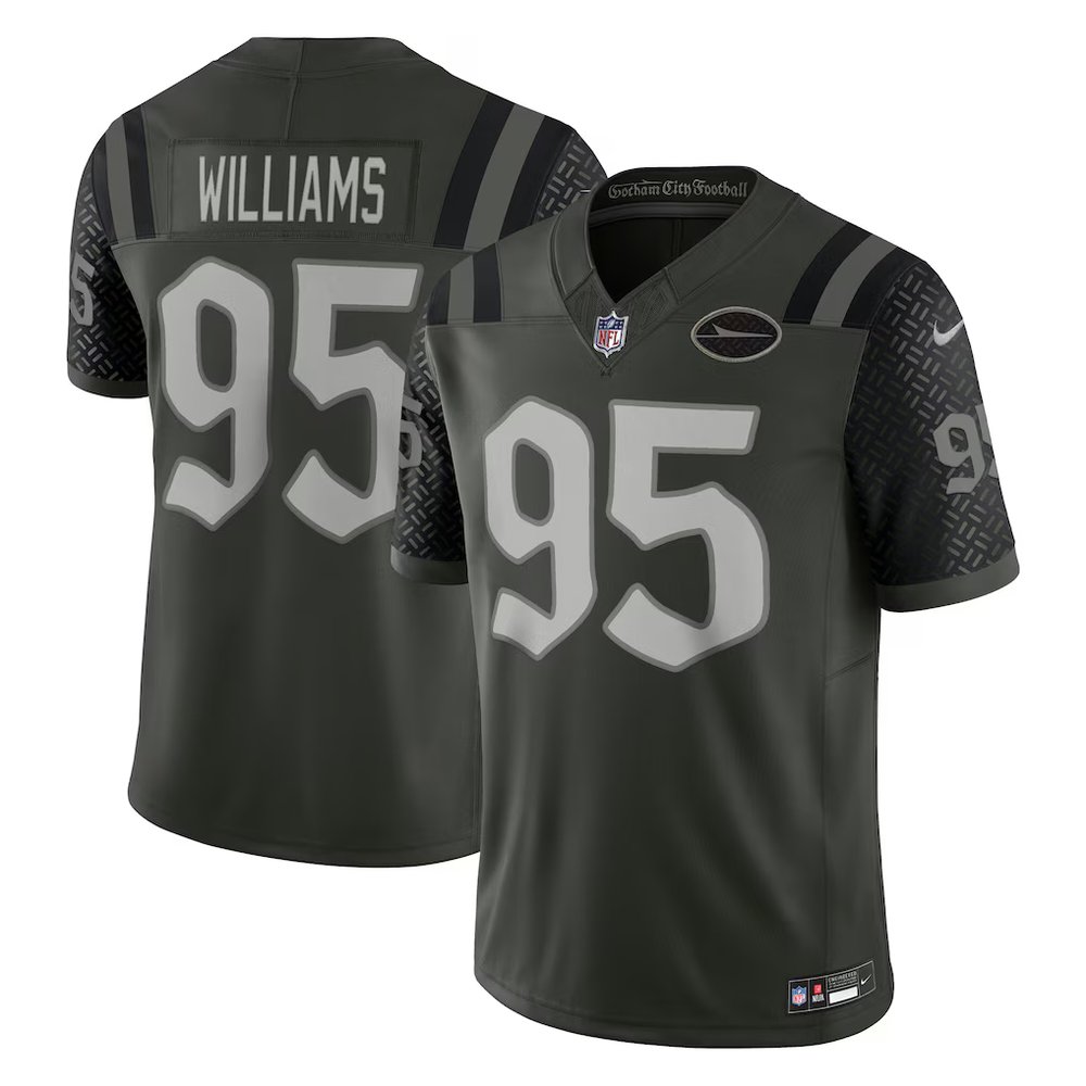 Youth New York Jets #95 Quinnen Williams Black Rivalries Collection F.U.S.E. Vapor Limited Stitched Jersey