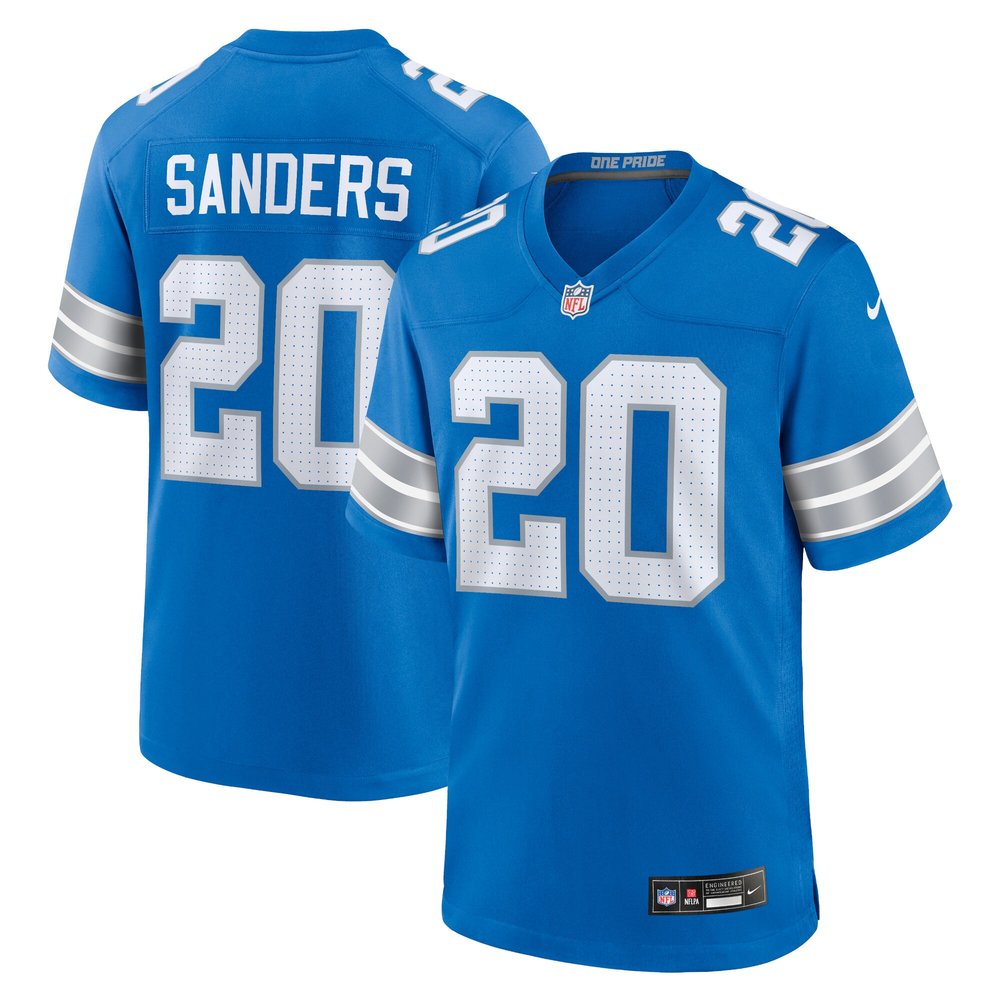 Men's Detroit Lions #20 Barry Sanders  Blue Retired Player Game Jersey