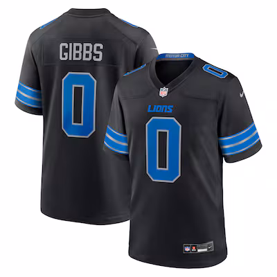 Jahmyr Gibbs Detroit Lions Nike 2nd Alternate Game Player Jersey - Black