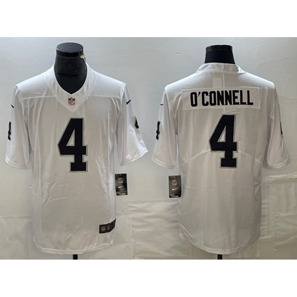 Men's Las Vegas Raiders #4 Aidan O'Connell White Vapor Untouchable Stitched Football Jersey