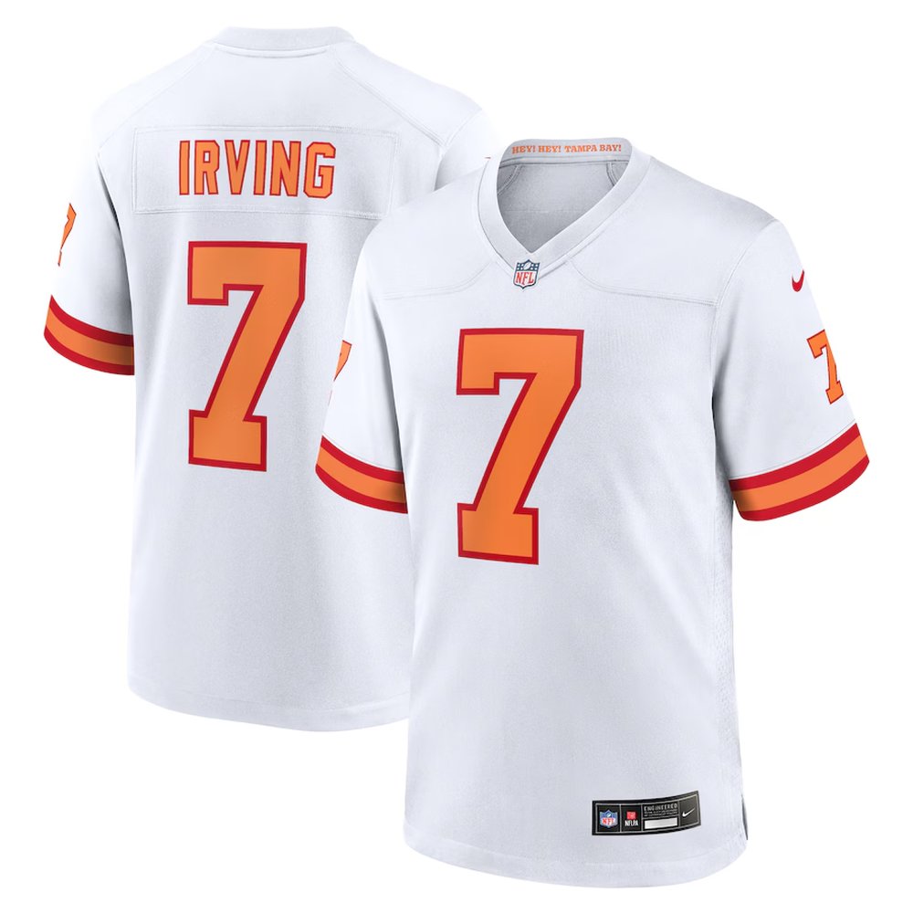 Youth '76 Tampa Bay Buccaneers #7 Bucky Irving Nike White Player Game Jersey