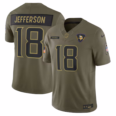 Justin Jefferson Minnesota Vikings Nike 2025 Salute to Service Limited Jersey - Olive