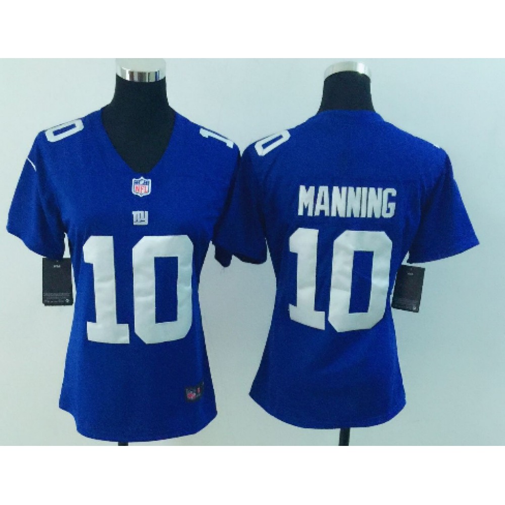 Women's  New York Giants #10 Eli Manning Blue Vapor Untouchable Limited Stitched NFL Jersey