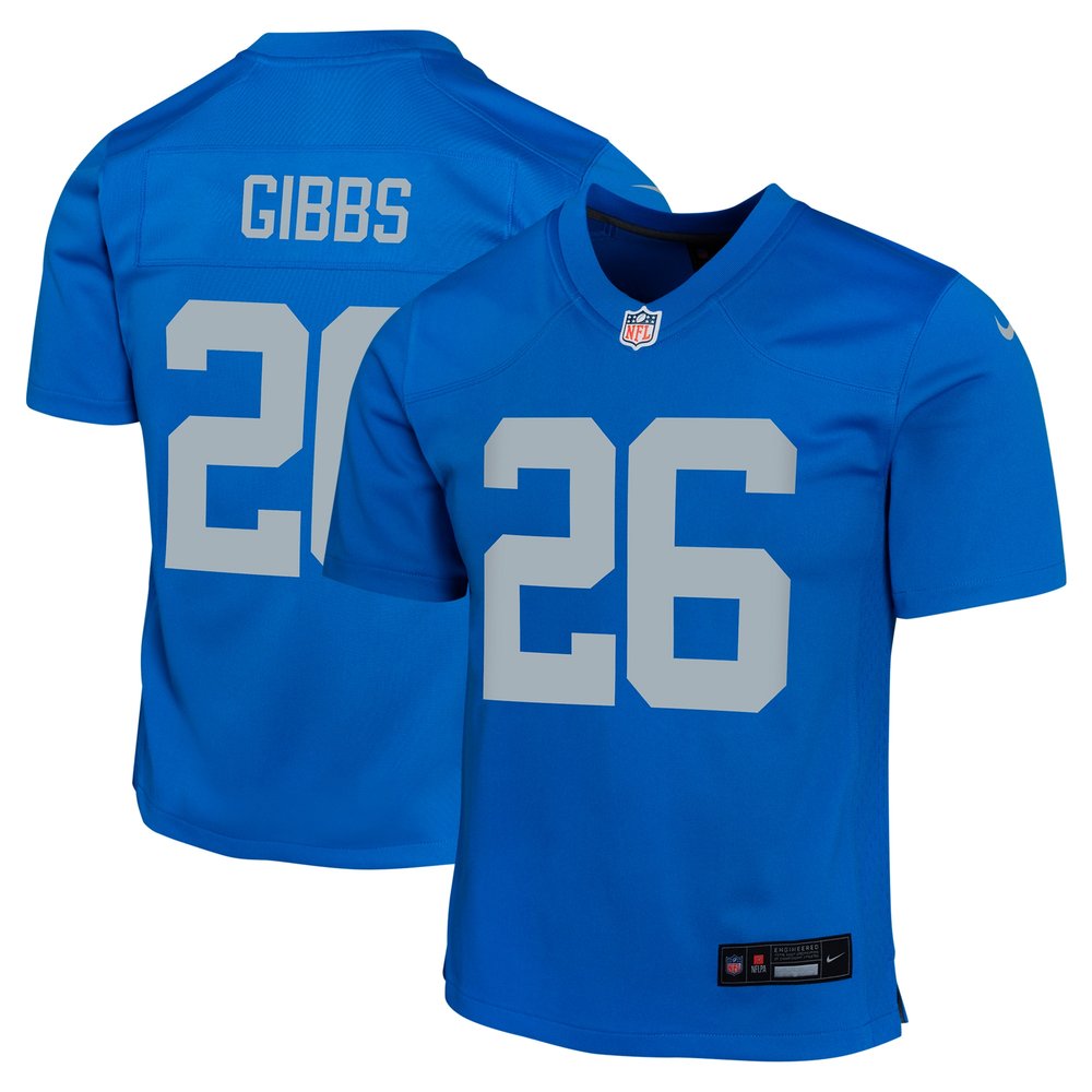 Youth Detroit Lions #26 Jahmyr Gibbs  Blue Alternate Game Jersey