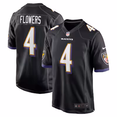 Zay Flowers Baltimore Ravens Nike Alternate Game Jersey - Black