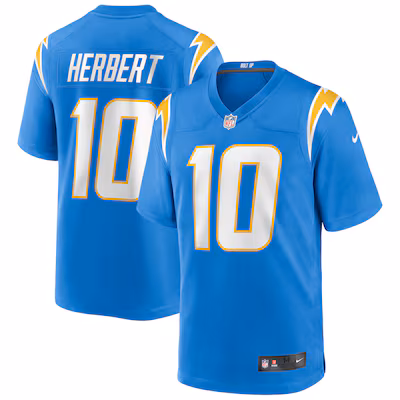 Justin Herbert Los Angeles Chargers Nike Player Game Jersey - Powder Blue