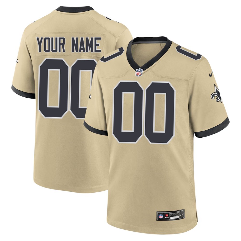 Men's New Orleans Saints Custom Nike Gold Alternate Gameday Golds Alternate Vapor F.U.S.E. Limited Jersey