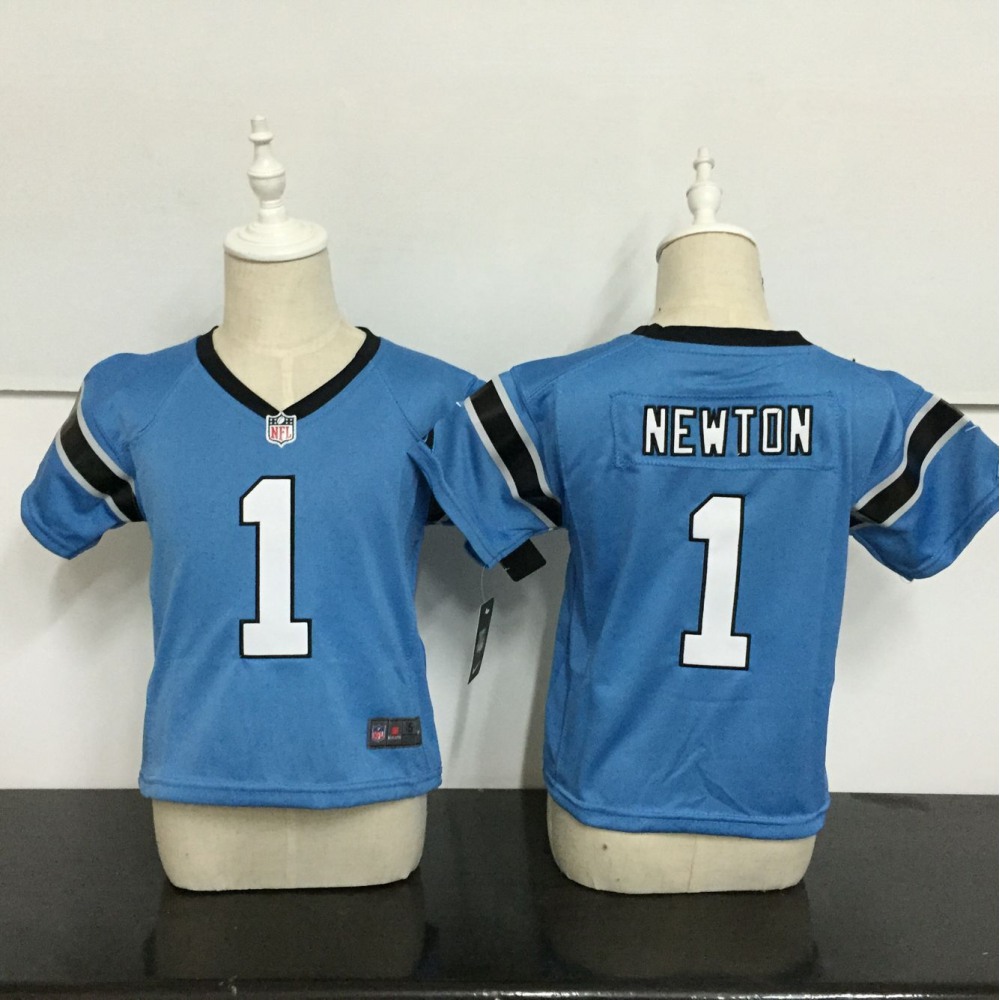Toddler  Carolina Panthers #1 Cam Newton Light Blue Stitched NFL Jersey