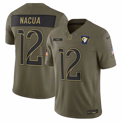 Puka Nacua Los Angeles Rams Nike 2025 Salute to Service Limited Jersey - Olive
