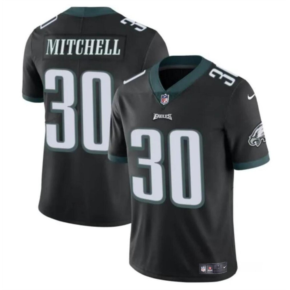 Men's Philadelphia Eagles #30 Quinyon Mitchell Black 2024 Draft  Vapor Untouchable Limited Stitched Football Jersey