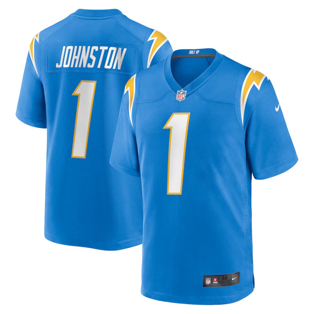 Men's Los Angeles Chargers #1 Quentin Johnston Nike Powder Blue Game Player Jersey