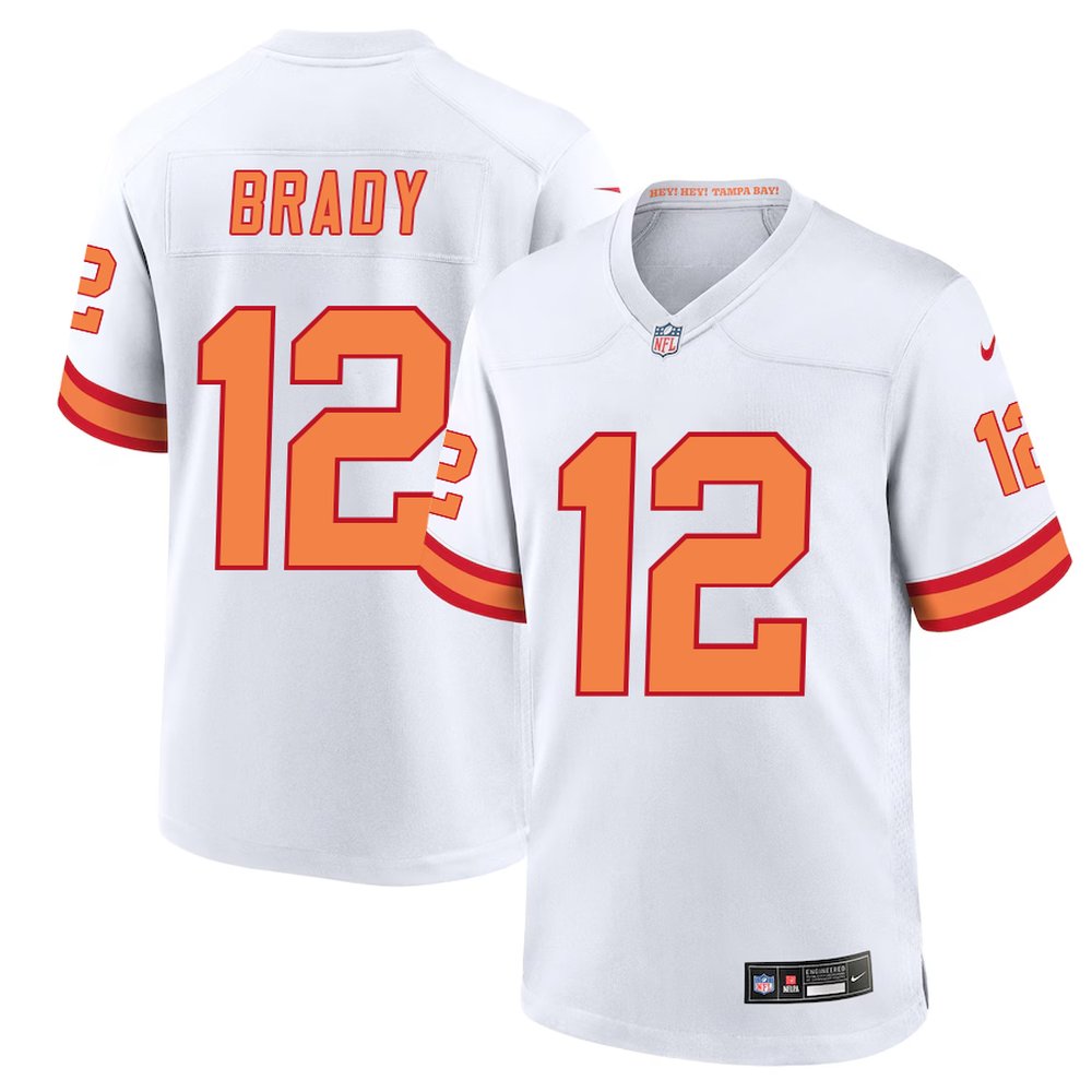 Youth '76 Tampa Bay Buccaneers #12 Tom Brady Nike White Player Game Jersey