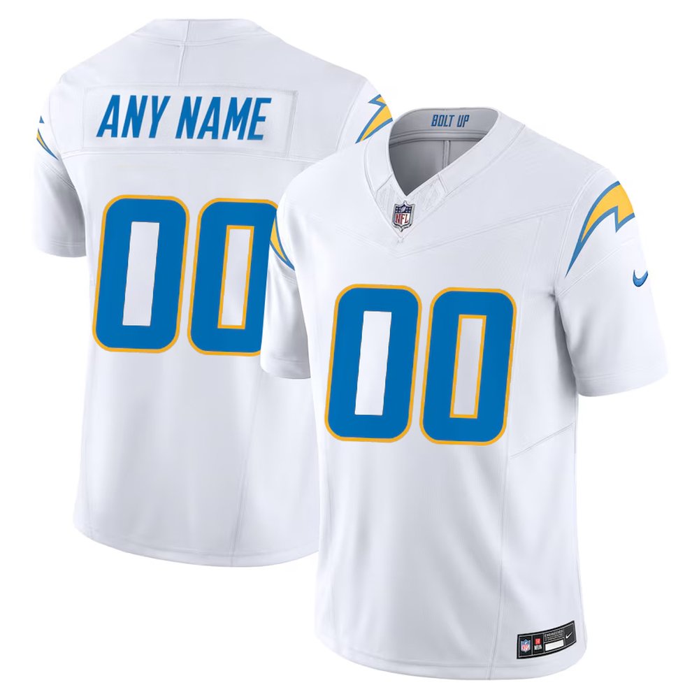 Youth Los Angeles Chargers Custom Nike White Alternate Charger Power Vapor F.U.S.E. Limited Jersey