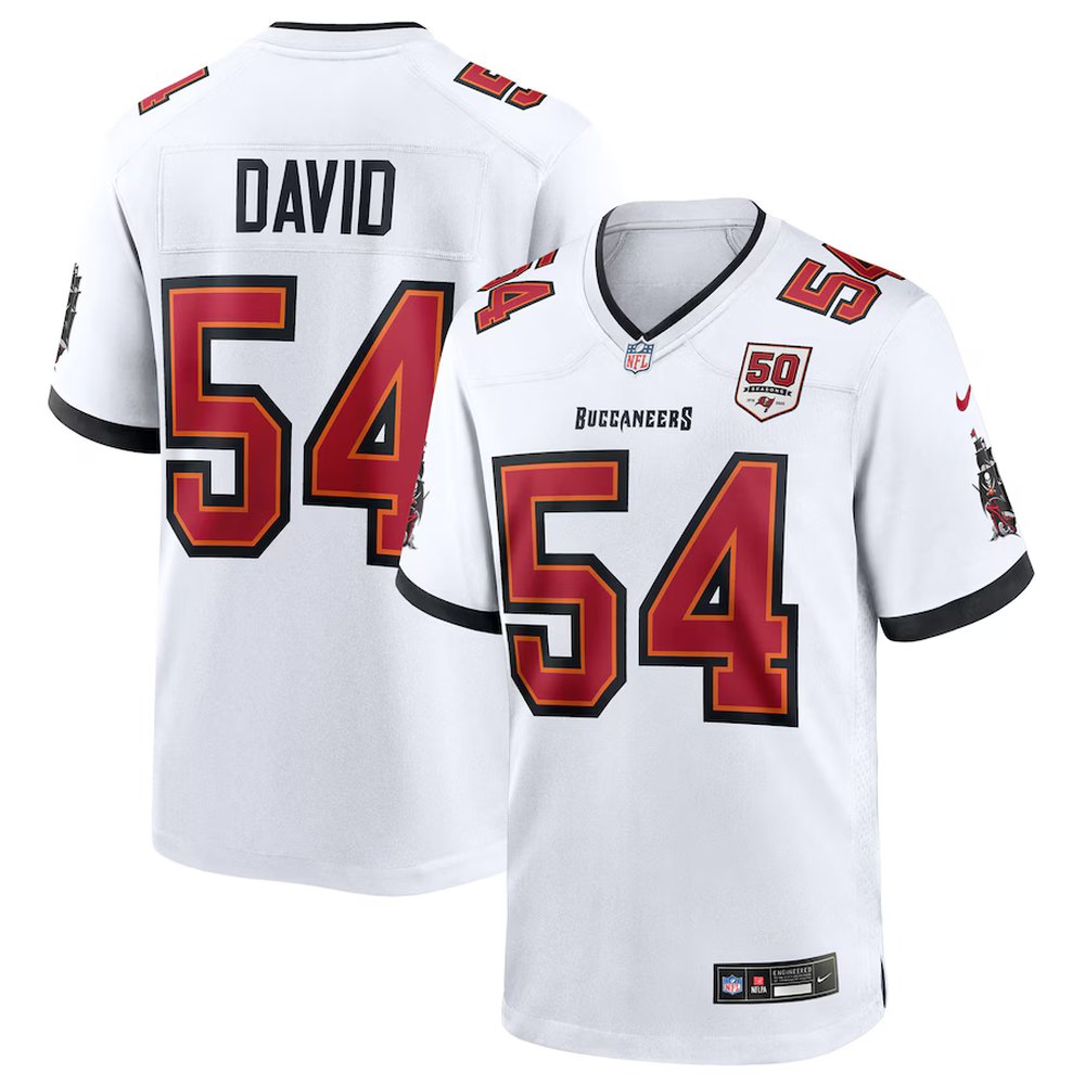 Youth Tampa Bay Buccaneers #54 Lavonte David Nike White 50th Season White Game Jersey