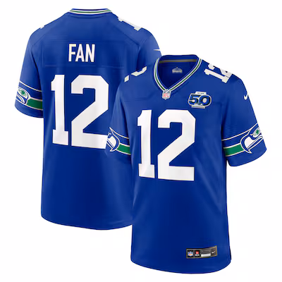 12s Seattle Seahawks Nike Alternate 50th Season Game Jersey - Royal