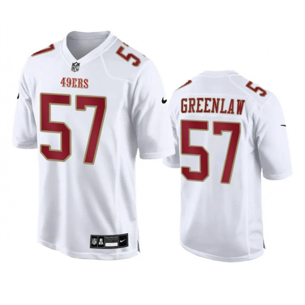 Men's San Francisco 49ers #57 Dre Greenlaw White Fashion Limited Stitched Football Game Jersey