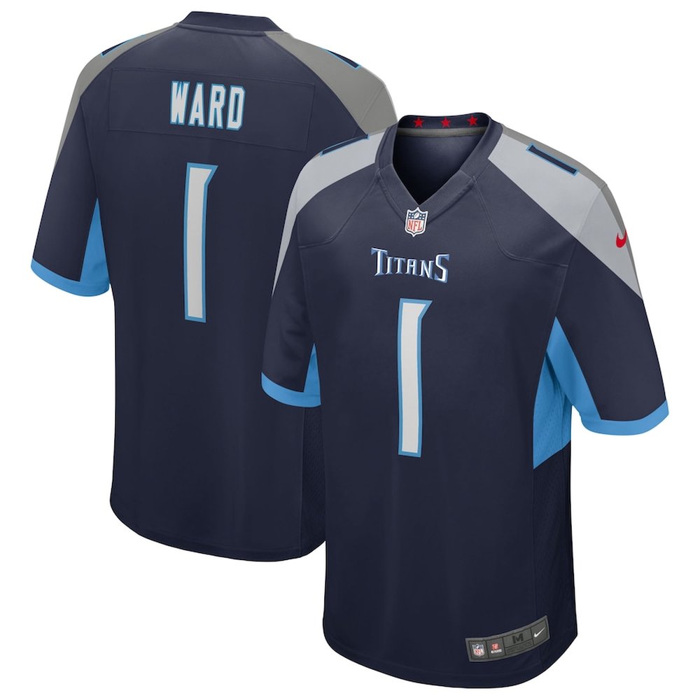 Youth Tennessee Titans #1 Cameron Ward Nike Navy 2025 NFL Draft First Round Pick Alternate Game Jersey