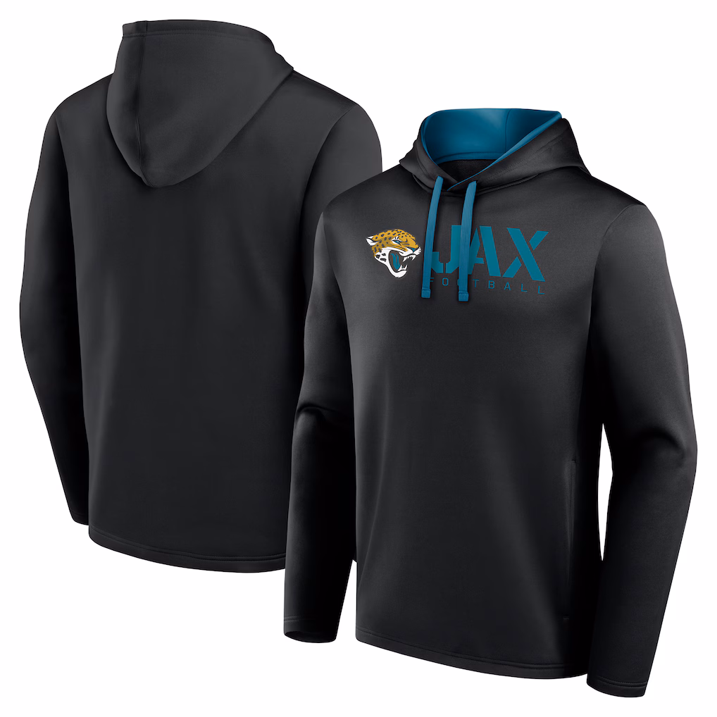 Men's Jacksonville Jaguars Logo Athletic Black Head Start Pullover Hoodie