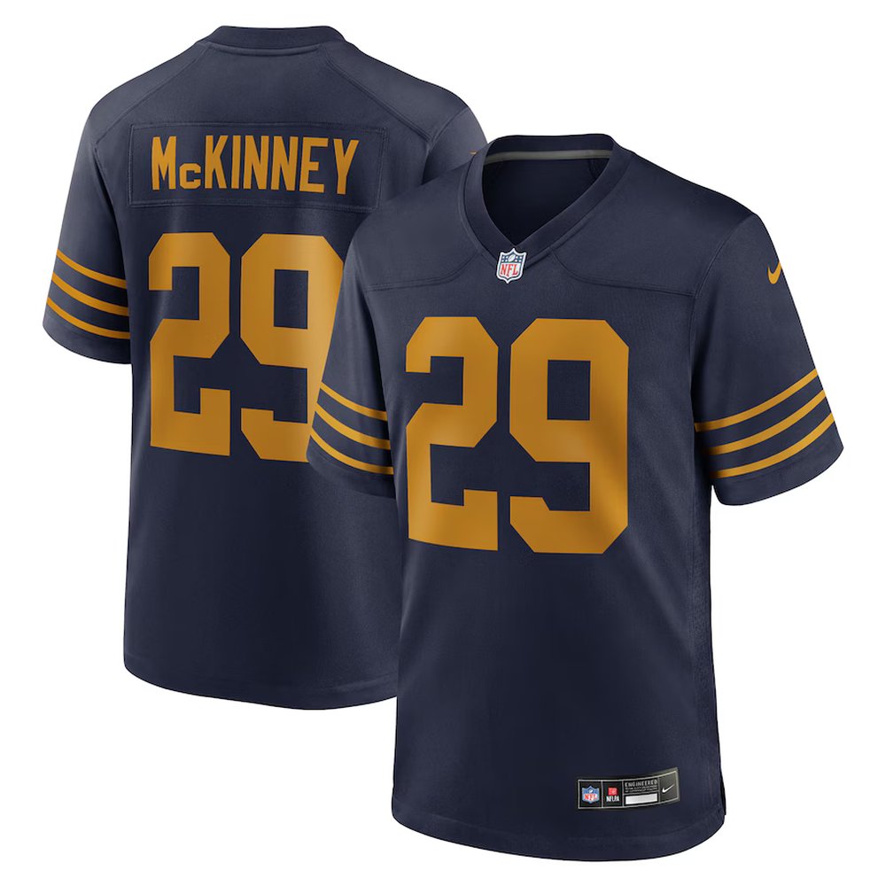 Youth Green Bay Packers #29 Xavier McKinney Nike Navy The 1923 Classic Game Jersey