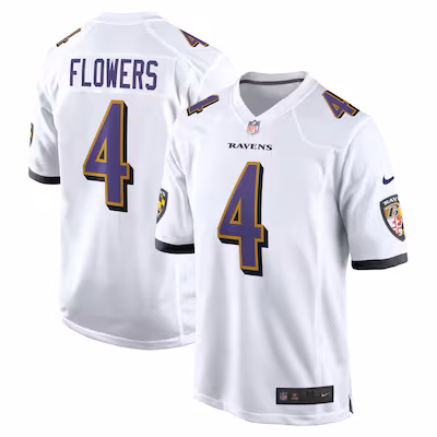 Zay Flowers Baltimore Ravens Nike Game Jersey - White