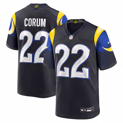 Blake Corum Los Angeles Rams Nike 2025 Rivalries Collection Game Jersey - Midnight Blue