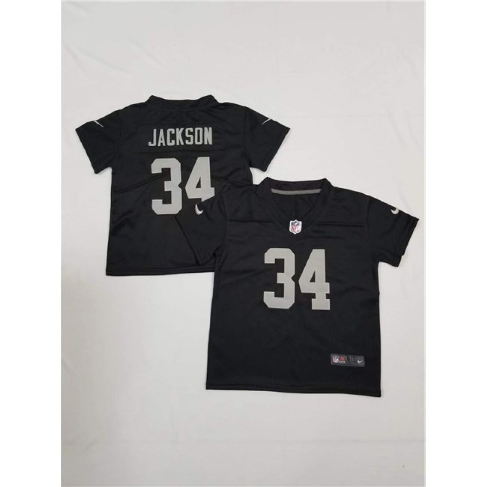 Toddlers Las Vegas Raiders  #34 Bo Jackson Black Vapor Limited Stitched Jersey