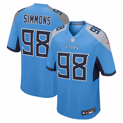 Jeffery Simmons Tennessee Titans Nike Team Game Jersey - Light Blue