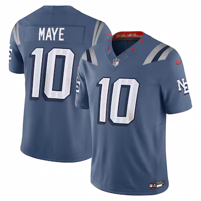 Drake Maye New England Patriots Nike 2025 Rivalries Collection Limited Jersey - Storm Blue