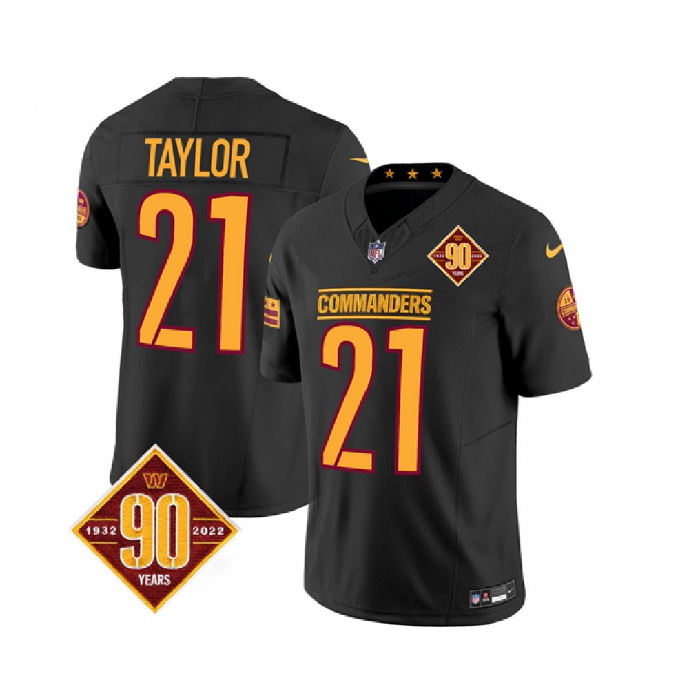 Men's Washington Commanders #21 Sean Taylor Black  2023 F.U.S.E. 90th Anniversary Vapor Limited Stitched Football Jersey
