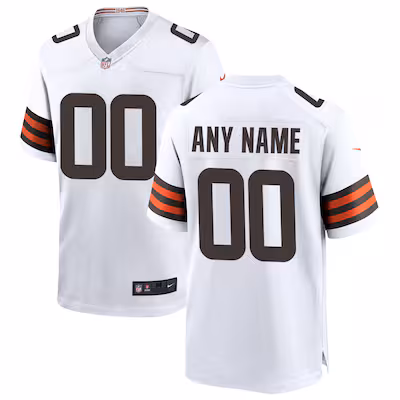 Cleveland Browns Nike Custom Game Jersey - White