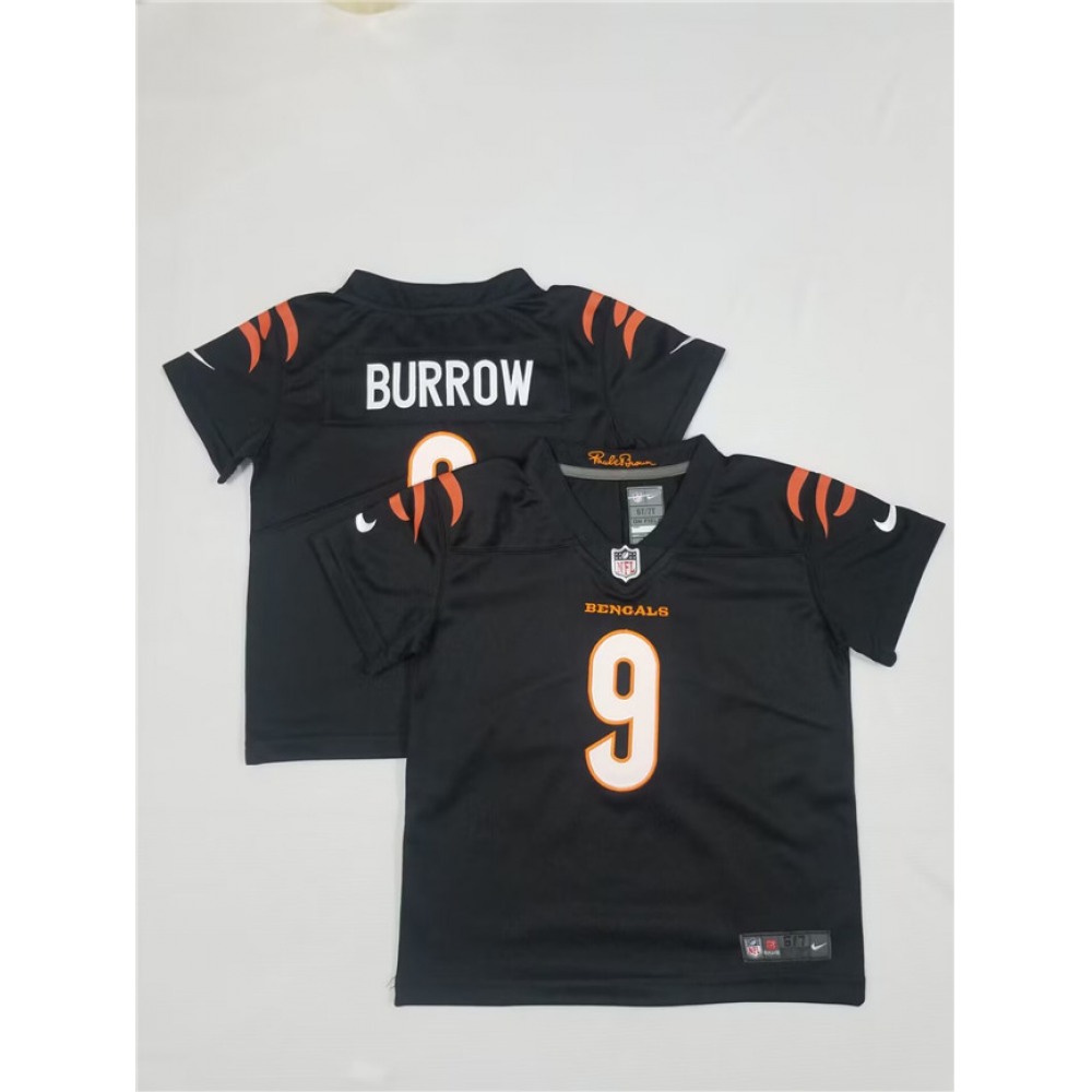 Toddlers Cincinnati Bengals #9 Joe Burrow Black Vapor Untouchable Limited Stitched Jersey