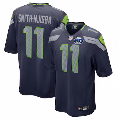 Jaxon Smith-Njigba Seattle Seahawks Nike Team 50th Season Game Jersey - College Navy