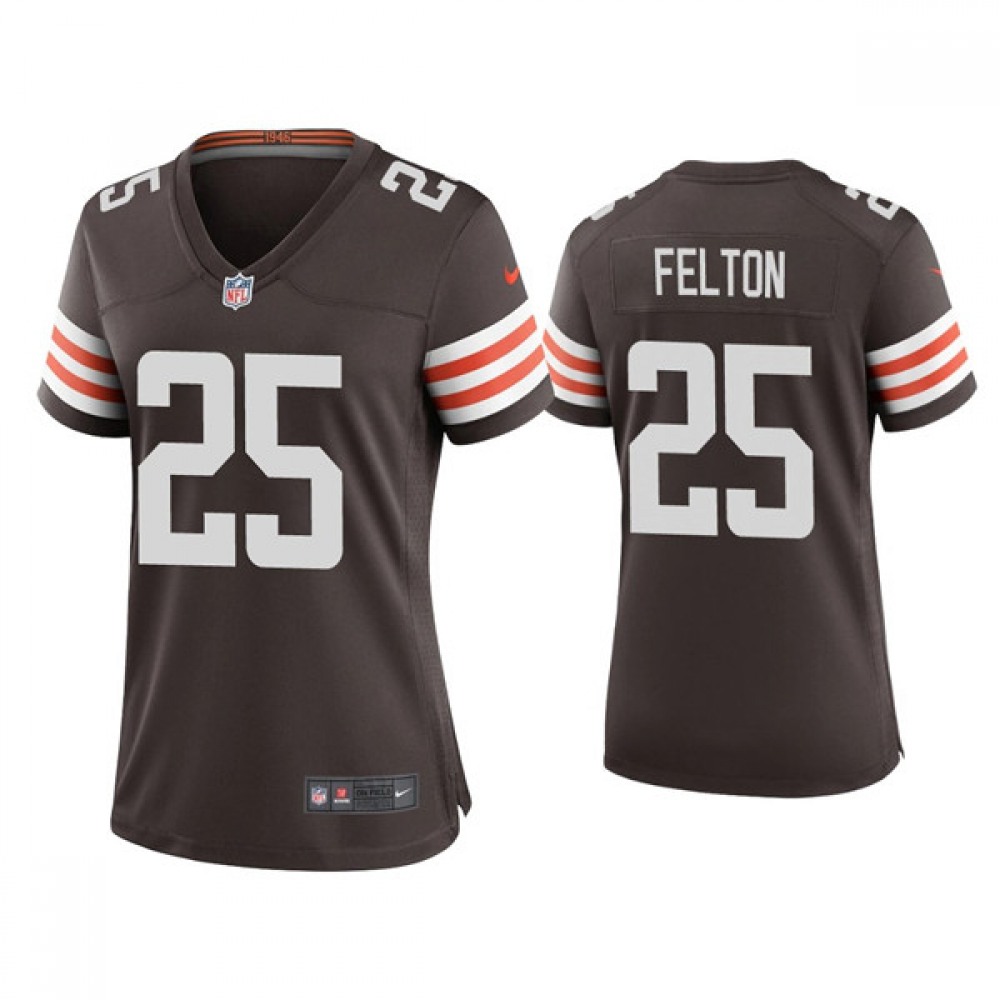 Women's Cleveland Browns #25 Demetric Felton 2020 New Brown Stitched Jersey(Run Small)