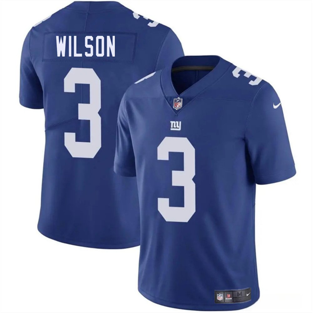 Youth New York Giants #3 Russell Wilson Blue 2025 Vapor Untouchable Limited Stitched Jersey