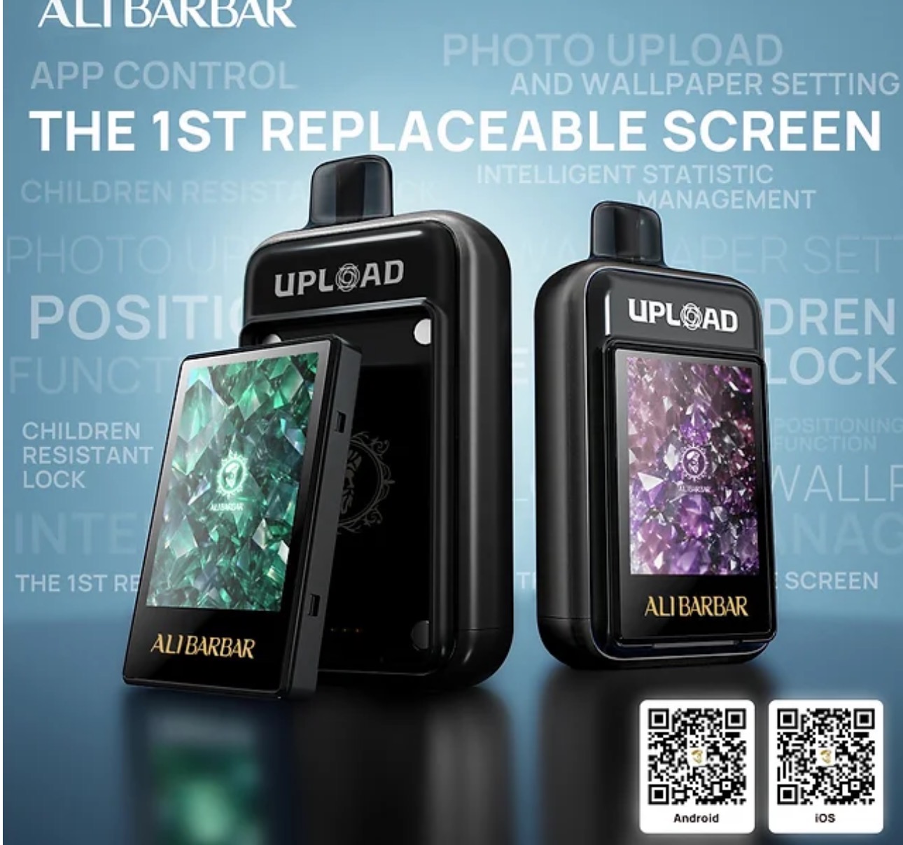 <strong>AliBarbar Upload 25000 Puffs with replaceable LED Screen</strong>