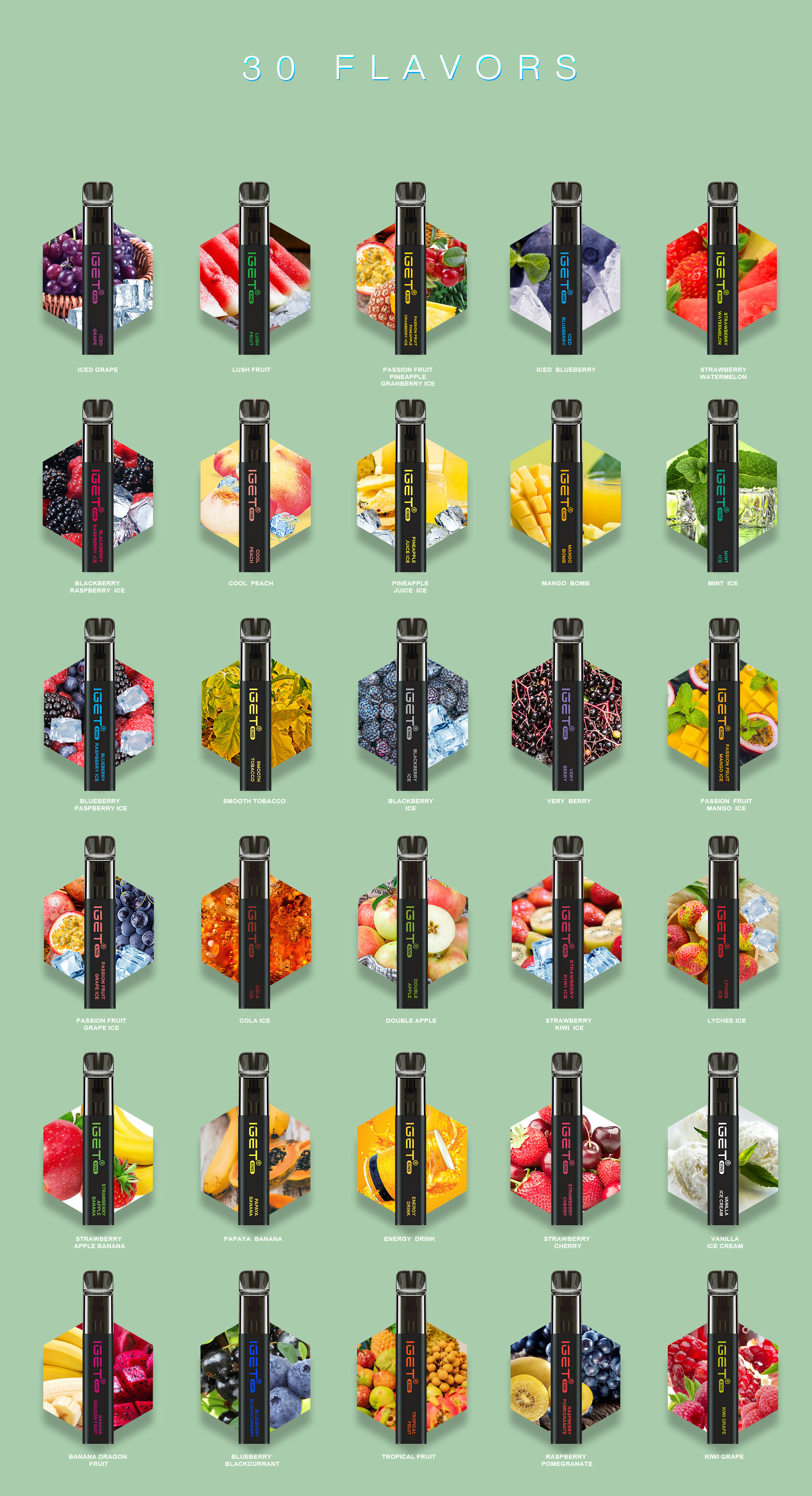 IGET King 2600 Puffs 30 Flavors