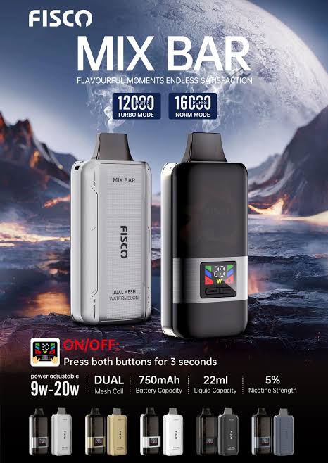 new FISCO Mix Bar 12000 Puffs 11 Flavors