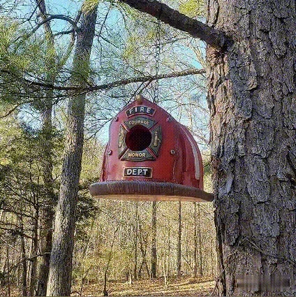 Firefighter-Themed Birdhouse