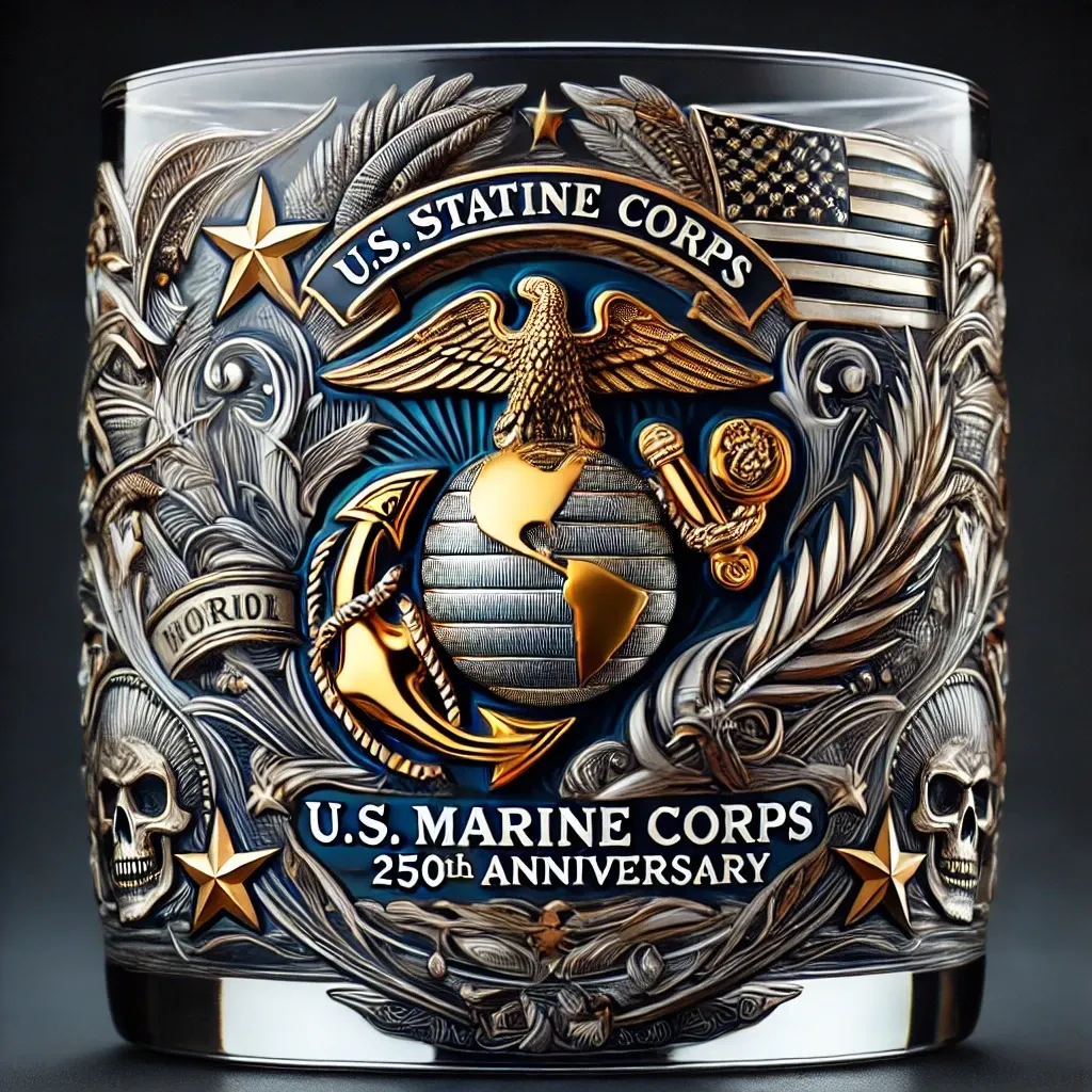 US Marine Corps 250th Anniversary Glass