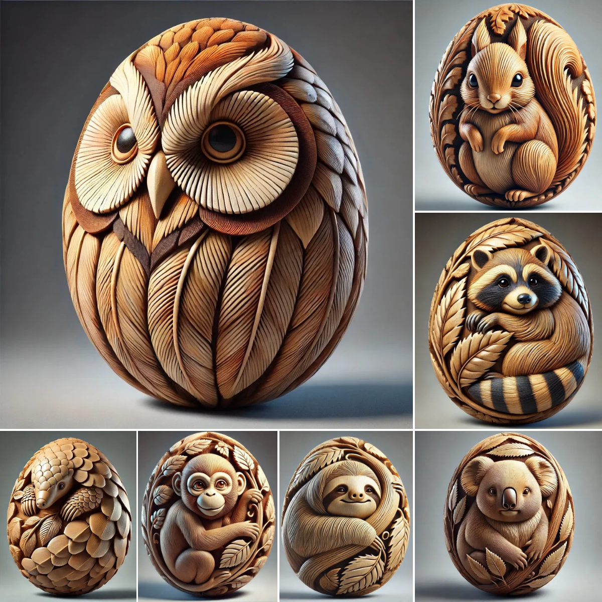 Animal Easter carving craft egg