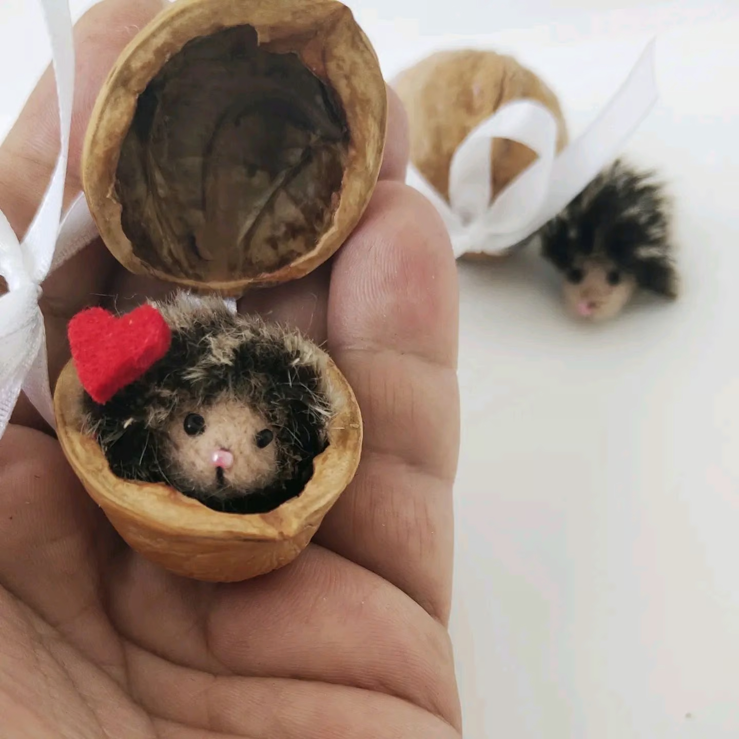 🔥Last Day: BUY 3 GET 1 FREE -🐰🧸Handmade crochet animal in walnut shell