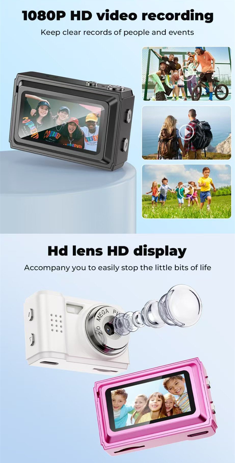 Mini Digital Camera with LCD Screen LED Flash