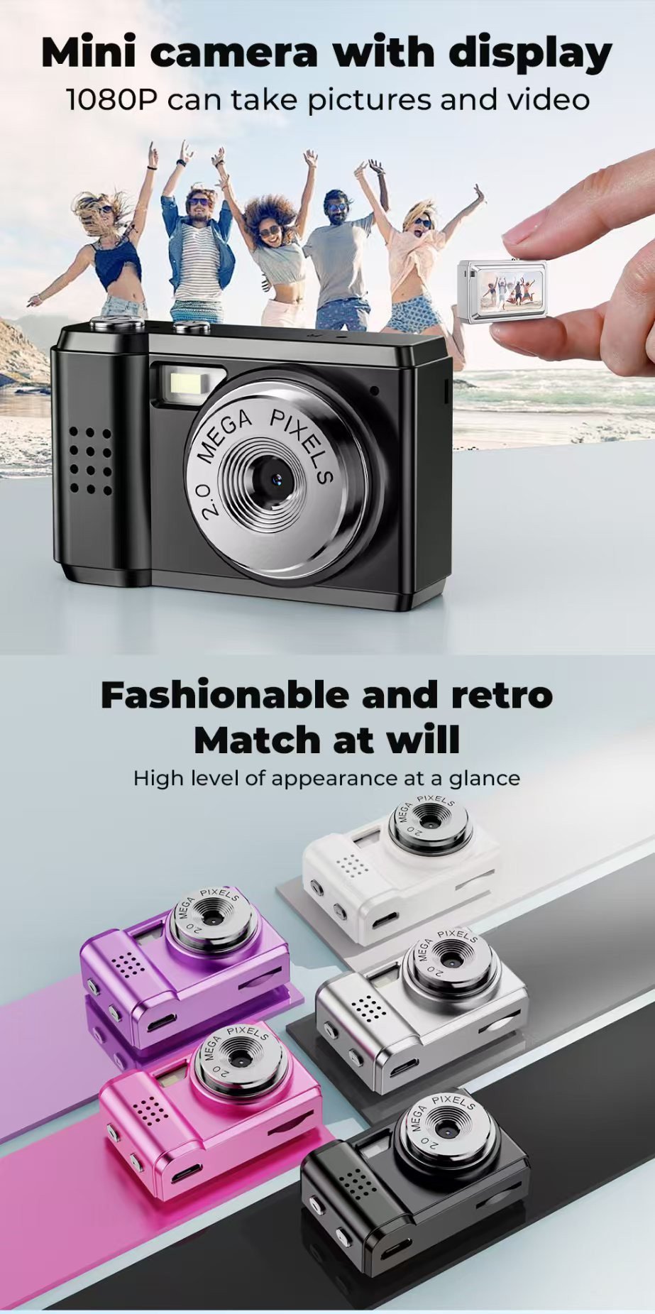 Mini Digital Camera with LCD Screen LED Flash