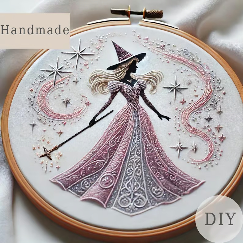 🔥LAST DAY 49% OFF🎉Pink Witch Embroidery KIT