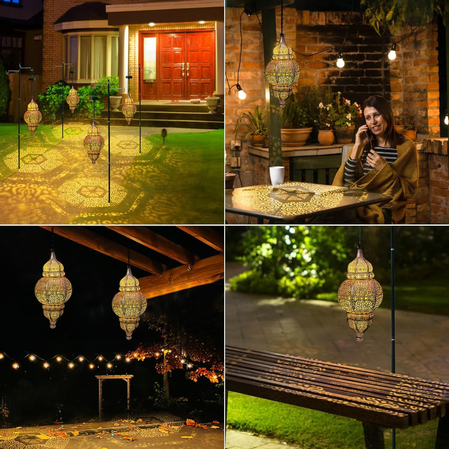💖Mother's Day Sale 49%OFF🎁Hanging Solar Moroccan Lantern Outdoor Decoration