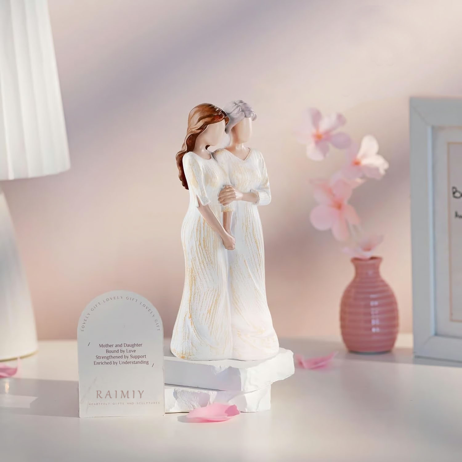 ๐โจ100% Handmade Mother and Daughter Close Heart Gesture Statue(Audrey Peterson ๐๐๐ง๐๐ฆ๐๐๐ยฎ)