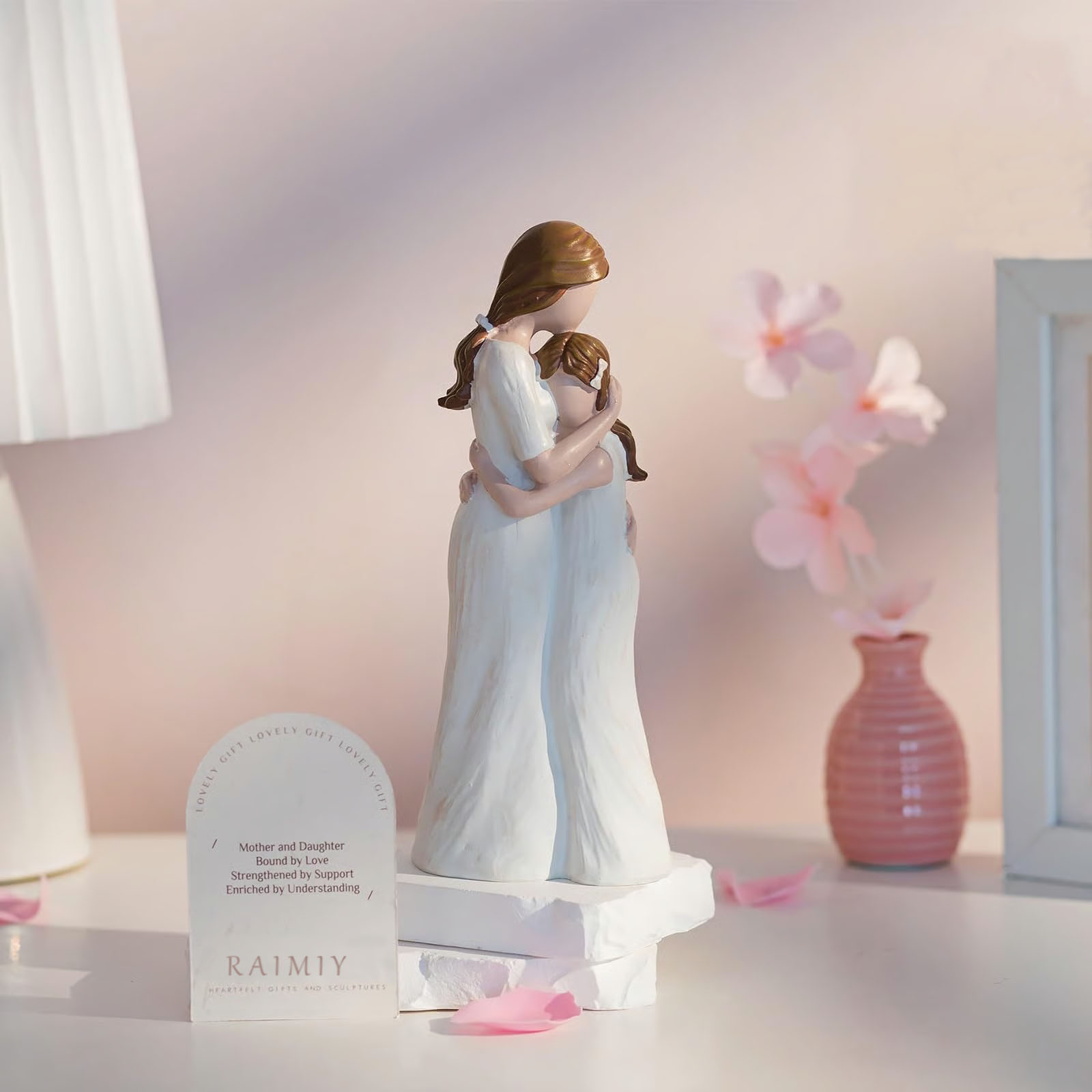 ๐โจ100% Handmade Mother and Daughter Close Heart Gesture Statue(Audrey Peterson ๐๐๐ง๐๐ฆ๐๐๐ยฎ)