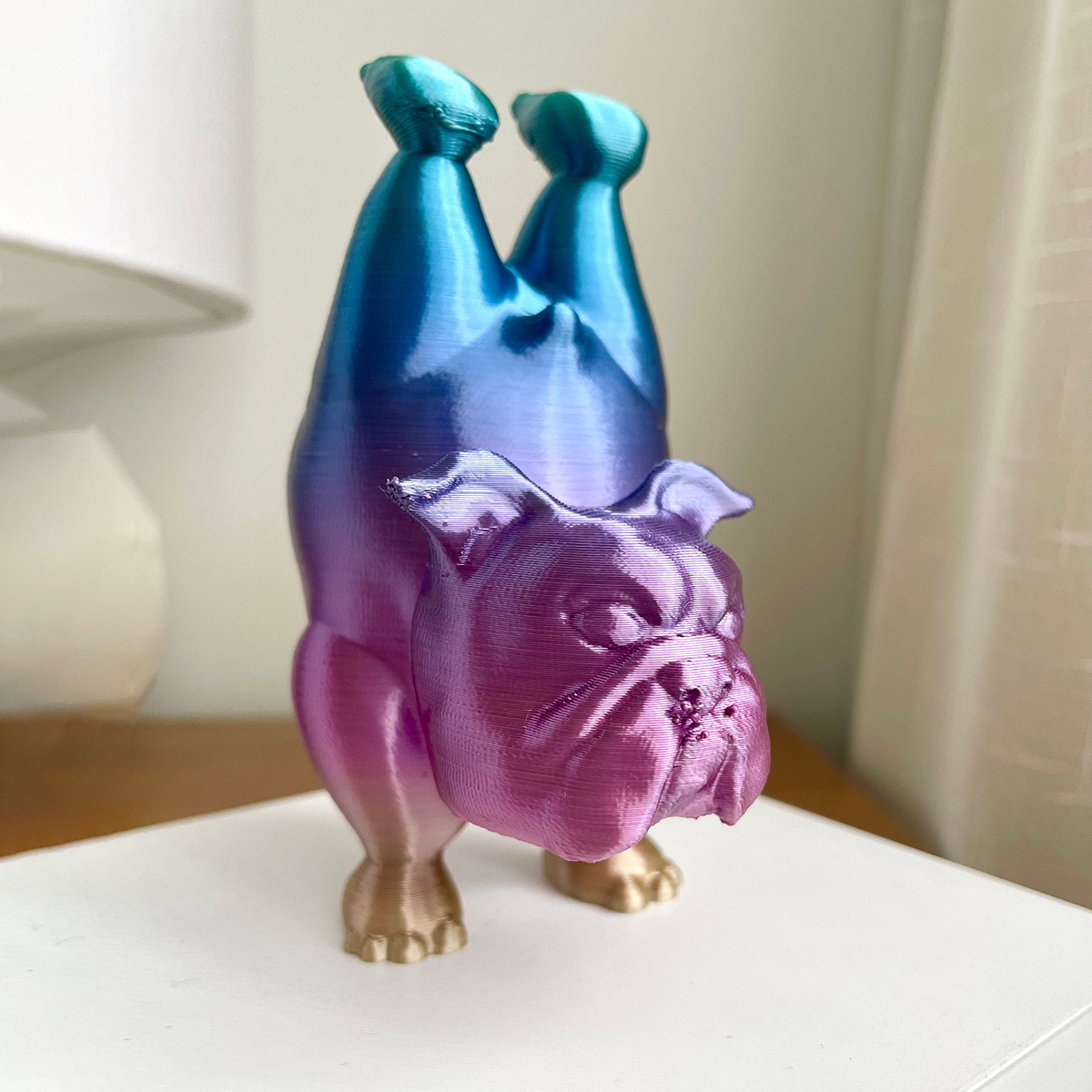 3D Printed Bulldog Yoga Statue Set ( 3 PCS )