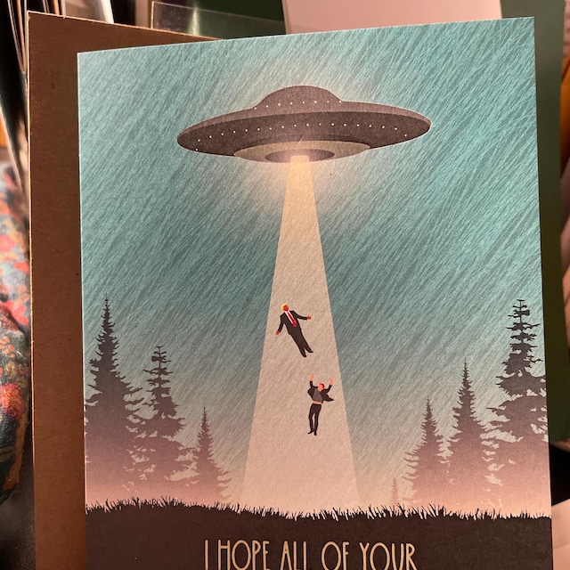 🎁Funny birthday card / 🛸UFO take our leaders